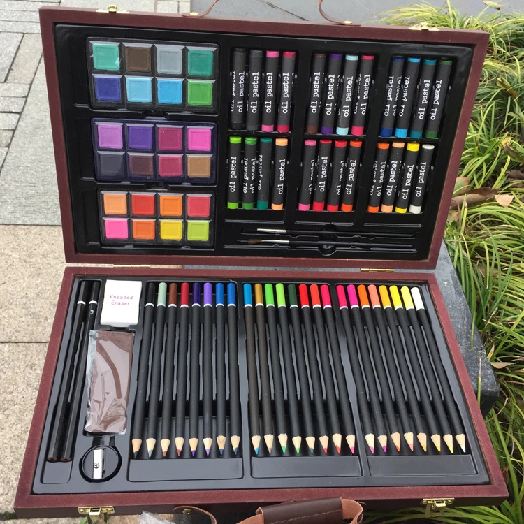 85pcs Wooden box Art Set child teenager 