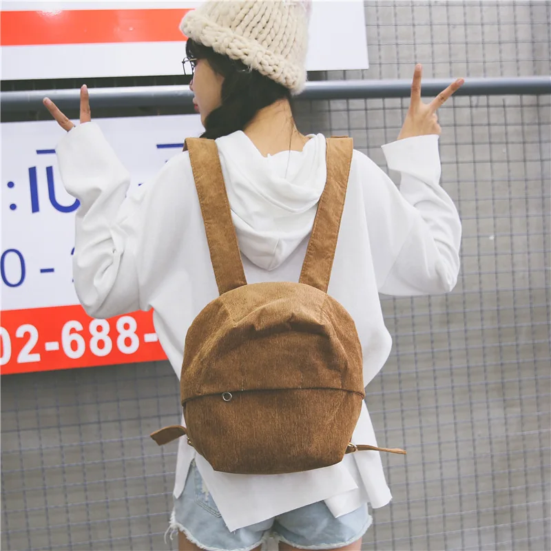 

Small backpack Korean Girls Mini pure leisure travel students Cute Mini bags stroll Street corduroy bag