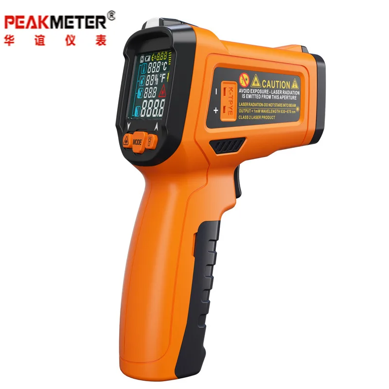 Портативный инфракрасный термометр PEAKMETER PM6530D с ЖК-дисплеем -50 ~ 800 влажностью и