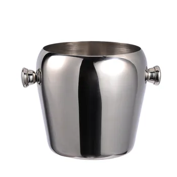 

Stainless Steel Ice Bucket Ice Barrel Champagne Beer Whillers Whisky Wine Cooler Bar Containers 1L