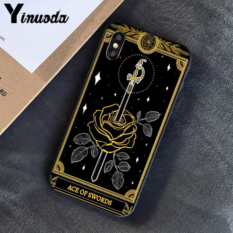 Yinuoda Death Tarot TPU черный чехол для телефона iPhone 6S 6plus 7 7plus 8 8Plus X Xs MAX 5 5S XR - Цвет: A13