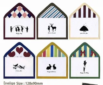 

New 6 pcs/lot happy village life Paper card & Envelope