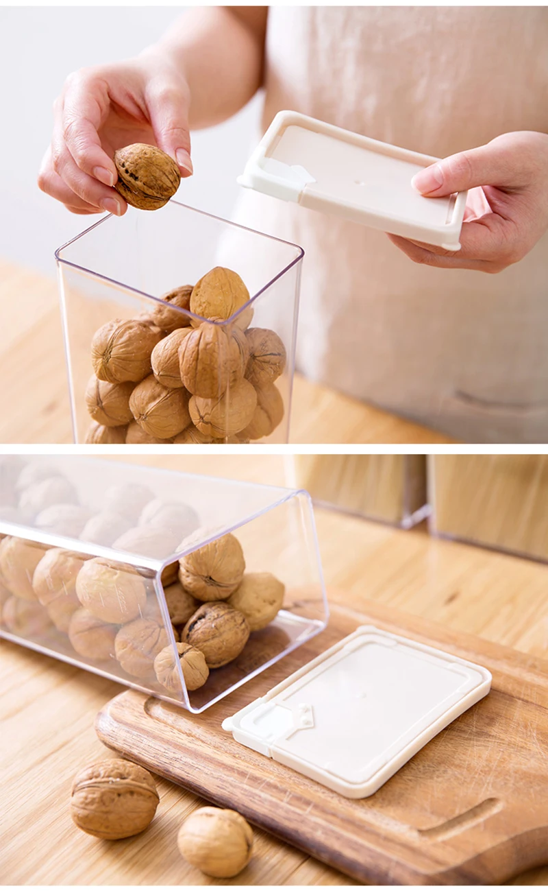 LIYIMENG 1620ML Kitchen Storage Box Transparent Sealed Box Moistureproof Sealing Food Preservation Plastic Fresh Pot Container B6