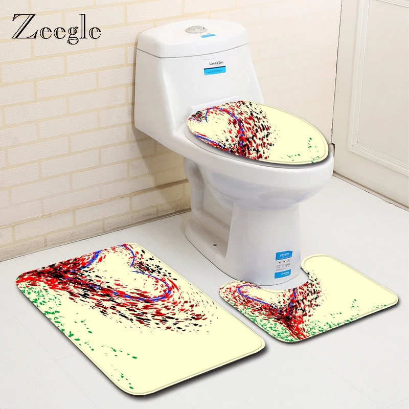 Zeegle Bath Mat Bathroom Carpet Non slip Toilet Mat ...