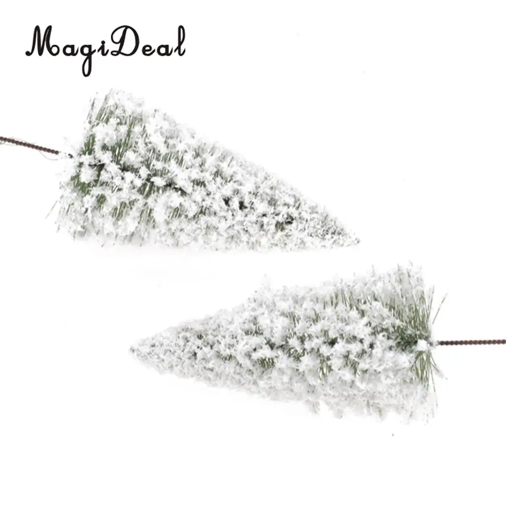 10Pcs/Pack 1/75 White Scenery Landscape Model Cedar Trees for Model Train Track Building Props Scenery 12cm