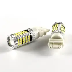 Автомобиль T25 3157 3156 3057 3457 2835 63 66 SMD 1200Lm красный тормозной лампы Туман света для DRL 12 В яркий, чем 33 SMD