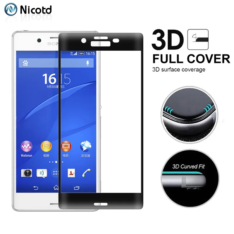 Защитное стекло 3D Curvy закаленное с полным покрытием для Sony Xperia X изогнутая