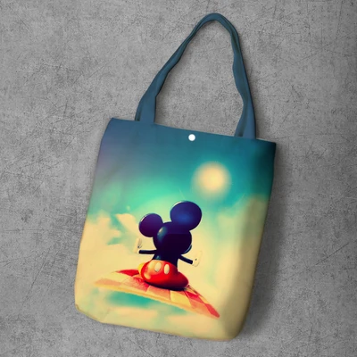 Сумка для подгузников disney, вместительная, с рисунком Микки Мауса, холщовая сумка-шоппер, сумка для покупок, сумка на плечо - Цвет: 16
