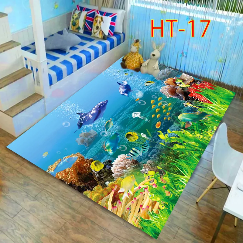 Blue Sea ocean Mediterranean Style 3D Carpets for Living Room Bedroom Area Rugs Coffee Table Sofa Bed Floor Mat Hallway Carpet