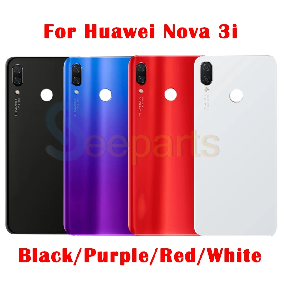 Huawei Nova 3 крышка батареи Задняя стеклянная задняя дверь корпус чехол для huawei Nova 3i крышка батареи с объективом камеры Замена