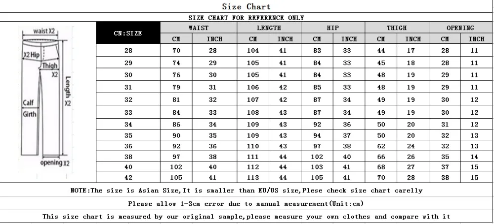 SIZE CHART
