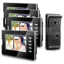 DIYSECUR Nuevo 7 “Teléfono Video Atado con alambre de Seguridad Casero de Intercomunicación 1V4 Sistema de Cámara A Prueba de Lluvia
