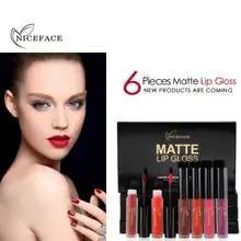 6 шт., новая мода, водостойкая Матовая жидкая губная помада, косметический сексуальный блеск для губ, набор, JUL17, Прямая поставка