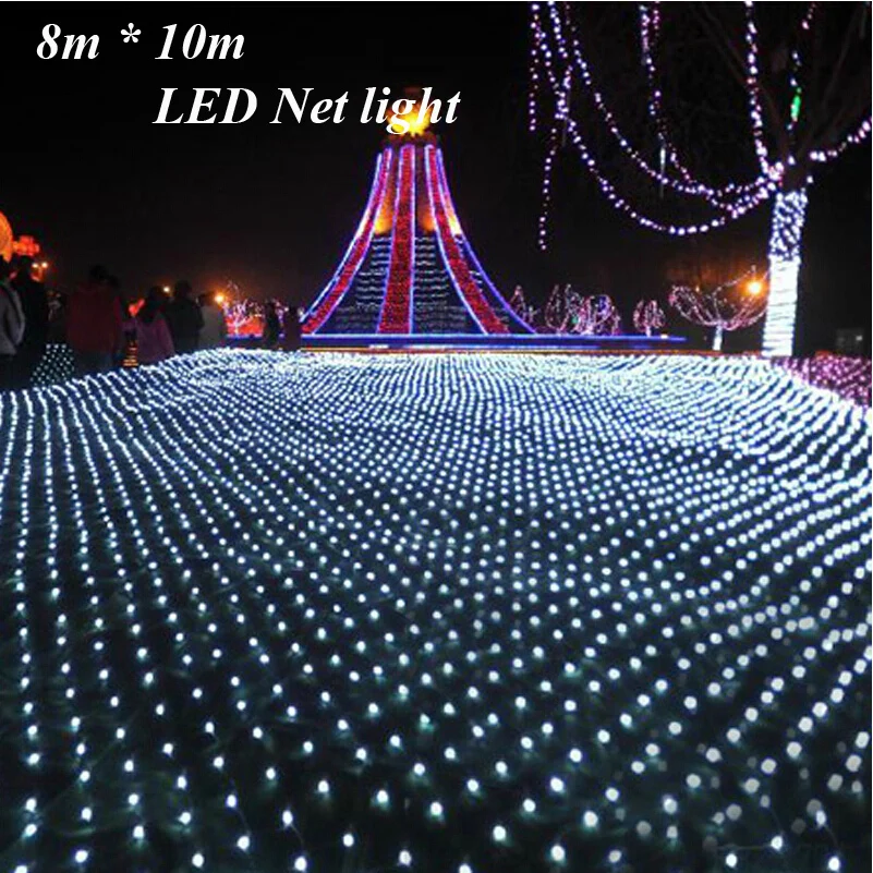 

Fairy 8*10m 2600 LED Net garland string light Christmas Holiday Party Garden Square luminaria decoration lamps lighting outdoor