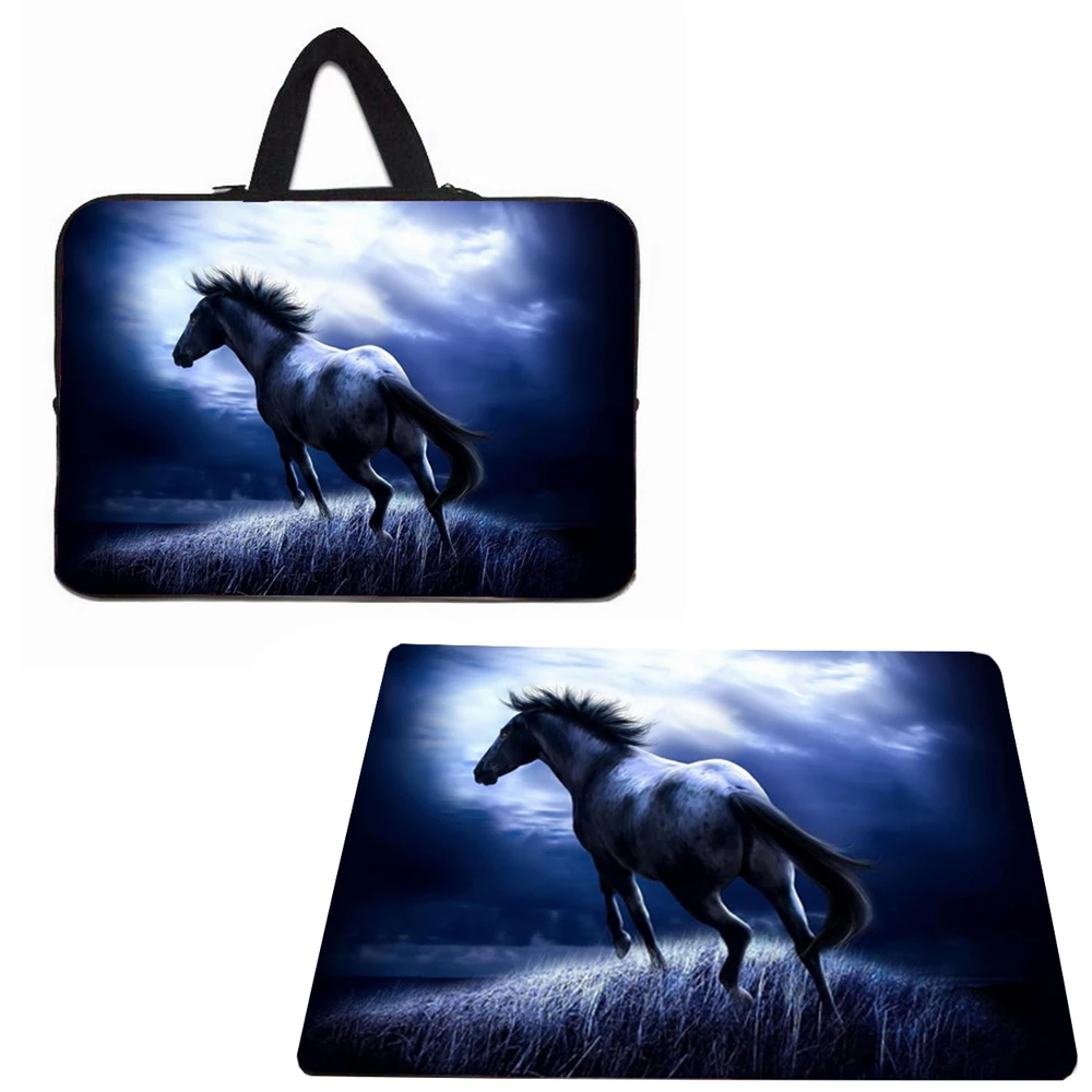 

Viviration Runner Horse Hot 10 12 13 14 15 17 Laptop Handle Sleeve Neoprene Bag Case + Rubber Anti-slip Mat Gaming Mousepad