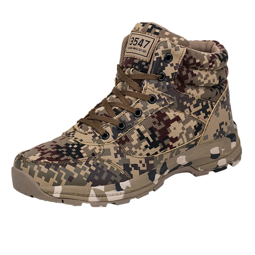 SAGACE/английская винтажная Мужская обувь; сезон осень-зима года; уличные кроссовки для отдыха; Камуфляжный стиль; теплые военные сапоги для пустыни - Цвет: Серый