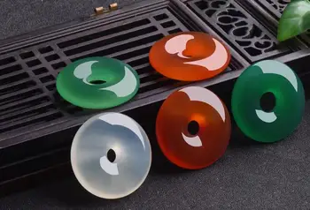 

Chalcedony Pendant Safe Pendant Chinese Carved Lucky Amulet Ping buckle Pendant Necklace Pendants Jewelry