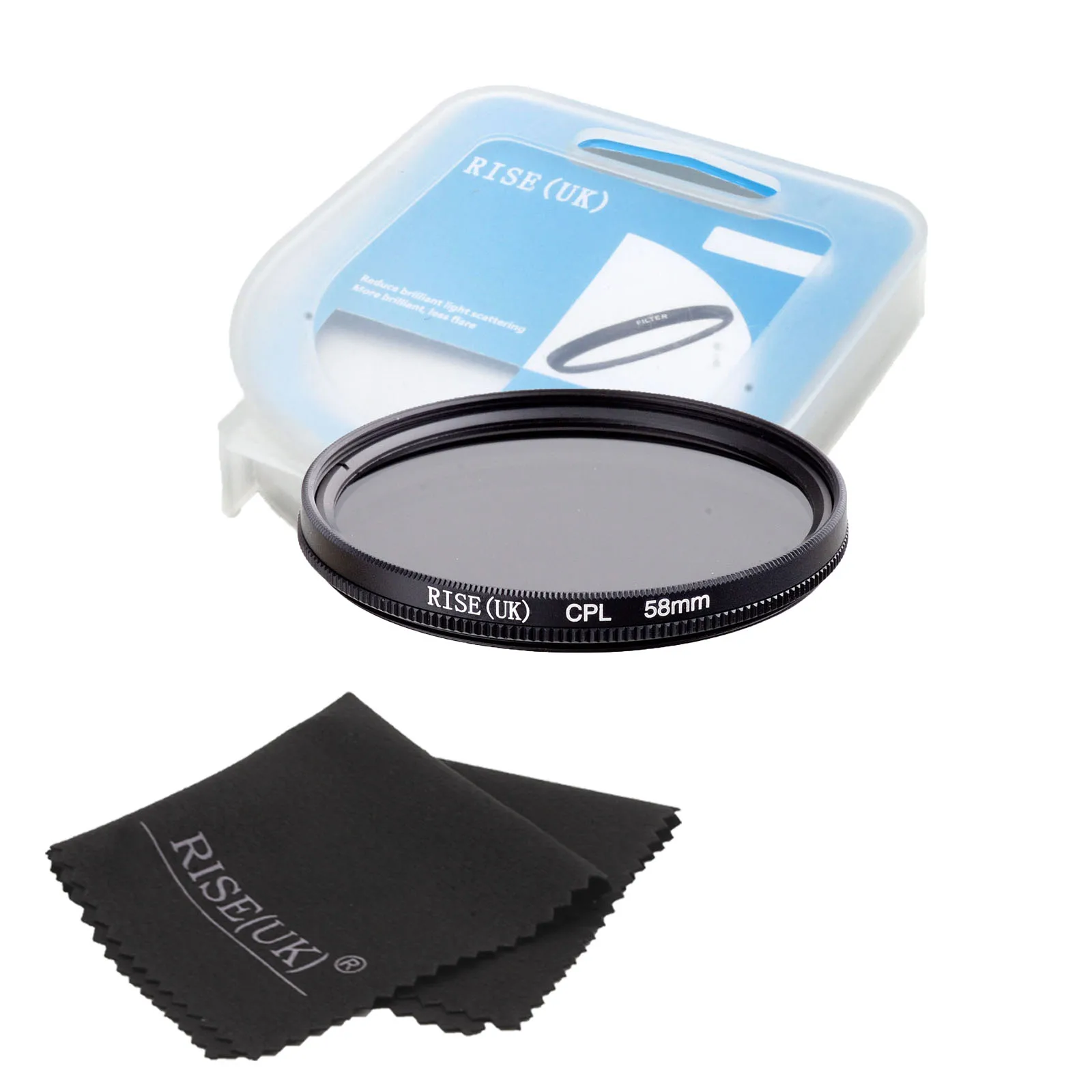 RISE UK 58mm Circular Polarizing CPL C PL Filter Lens case gift For Canon NIKON Sony