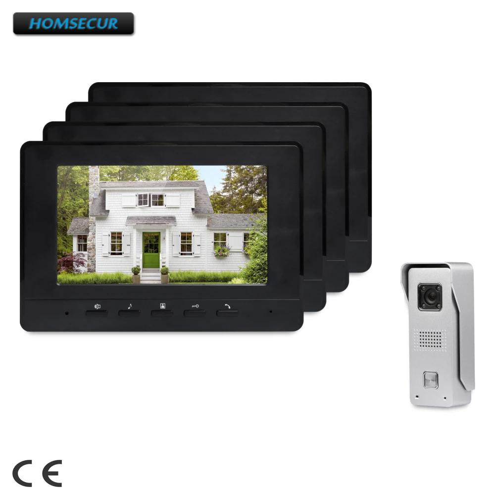 

HOMSECUR 7inch Video Door Phone Intercom System with One Button Unlock for Home Security XC002+XM707-B