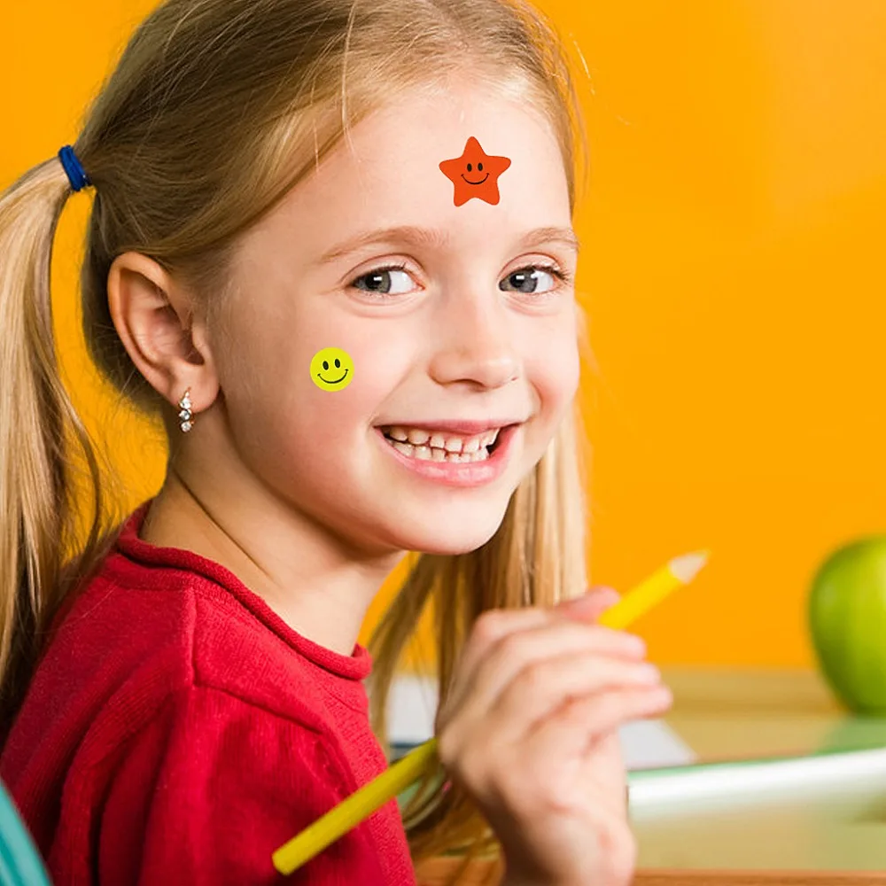 Happy Face Stickers And Smiling Star Stickers 20 Sheets 1390 Pcs Colorful Award Stickers For Teacher Parents Kids Incentive Decorative Stickers For Books Crafting Artworks (8)
