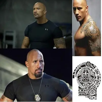 Временная татуировка «быстро и фуриус» Dwayne The Rock Johnson Татуировка большого размера на руку Водонепроницаемая Съемная флеш-тату для мужчин, 1 шт