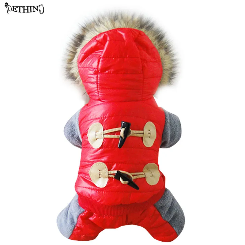 

New pet dog clothes Winter Warm Thick Small Dog Pet Clothes dog Padded Hoodie Jumpsuit Pants Apparel Dog Pet Winter Coat Jacket