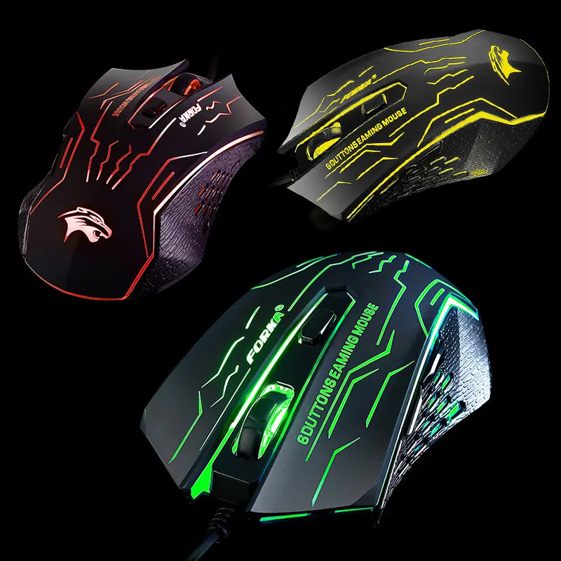 Мышь игровая проводная 3200DPI 6 кнопок RGB подсветка|Мыши| |