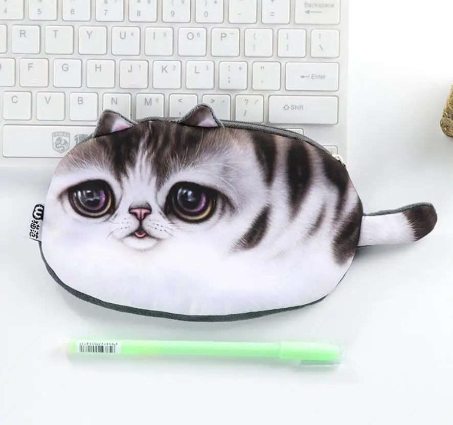 Kawaii Cat Pencilcase Студенческая детская мультяшная сумка для ручек школьная юбка-карандаш сумка ручка для офиса Детская школьная канцелярская C15 D10 - Цвет: 04