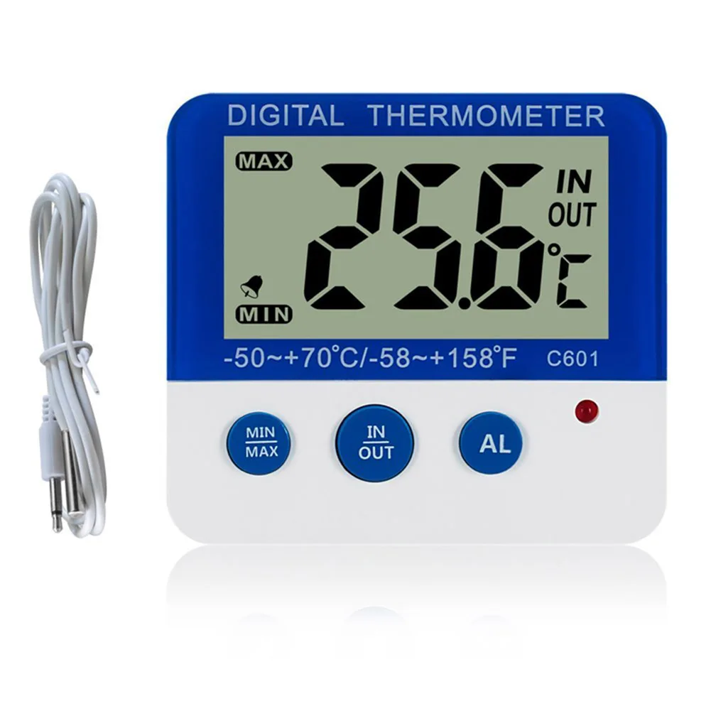 Мини цифровой ЖК-термометр для холодильника датчик температуры Морозильник Термометр сигнализация MYDING - Цвет: C601