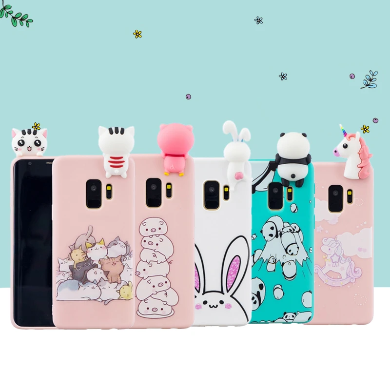 

For Samsung Galaxy S7 Edge S8 S9 J3 J5 J7 A8 A6 J4 J6 Plus 3D Stress Relief Soft Silicon Cute Unicorn Panda Printing Cover Case
