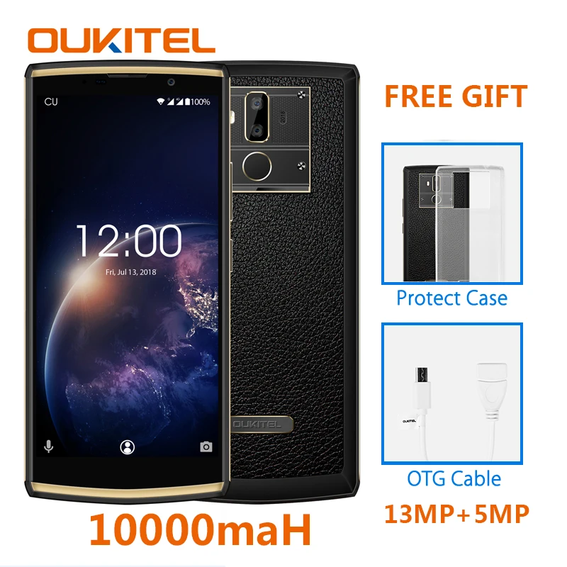 OUKITEL K7 الطاقة 2G RAM 16G ROM الهاتف المحمول الروبوت 8.1 MT6750T الثماني النواة 6.0 \