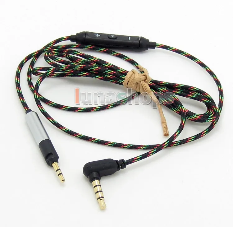 LN004763 With Mic Remote Volume Control Hi OFC Red Yellow And Green Cable For Sennheiser HD598 HD558 HD518 Headphone Earphone