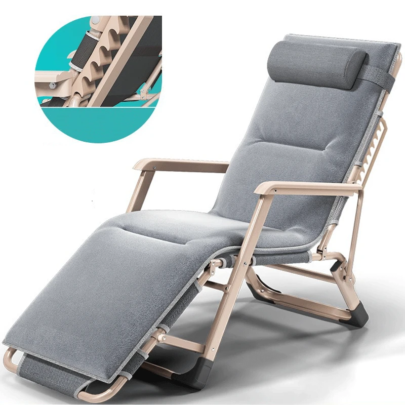 

New Outdoor or indoor adjustable nap recliner chair folding deck chair Beach chair with Steel Pipe frame Moisture absorption