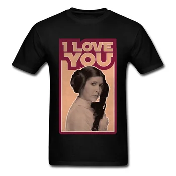 

Newest Retro T Shirts Men I Love You Leia Princess Black T-Shirt Tee Shirt Printing 2018 Plus Size Popular Tshirt Mens Designer