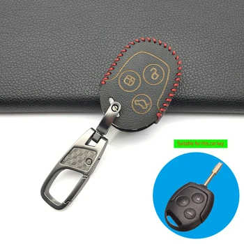 

3 Buttons Remote Leather Car Fob Key Case Cover For Ford Focus Mondeo Festiva Fusion Suit Fiesta KA Holder Protector