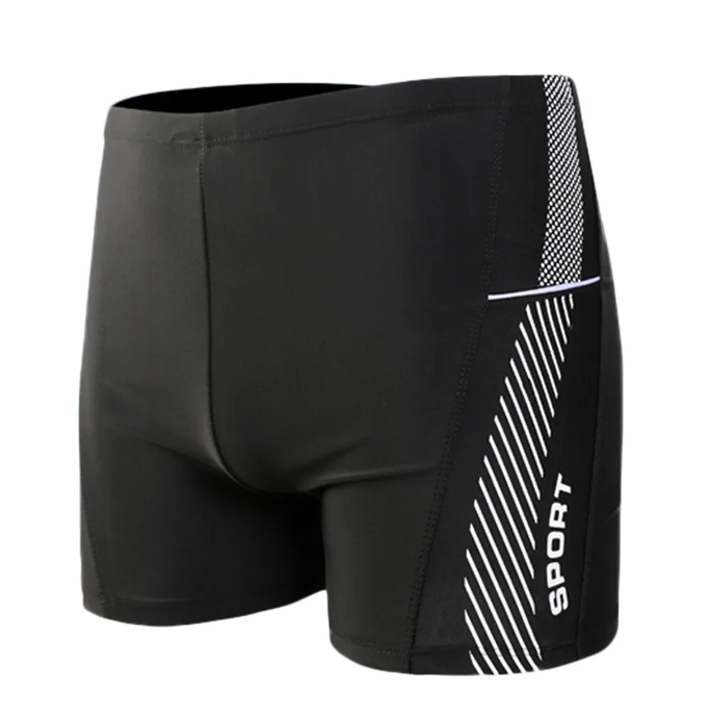 

Men's Printing Sexy Nylon Breathable Built-In Beam Line Briefs Swimming Trunks