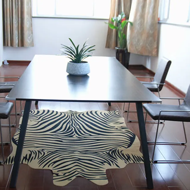 140X200 cm Imitatie Leer Zebra Patroon Tapijt Woonkamer Koffietafel ... 140X200 cm Imitatie Leer Zebra Patroon Tapijt Woonkamer Koffietafel ...