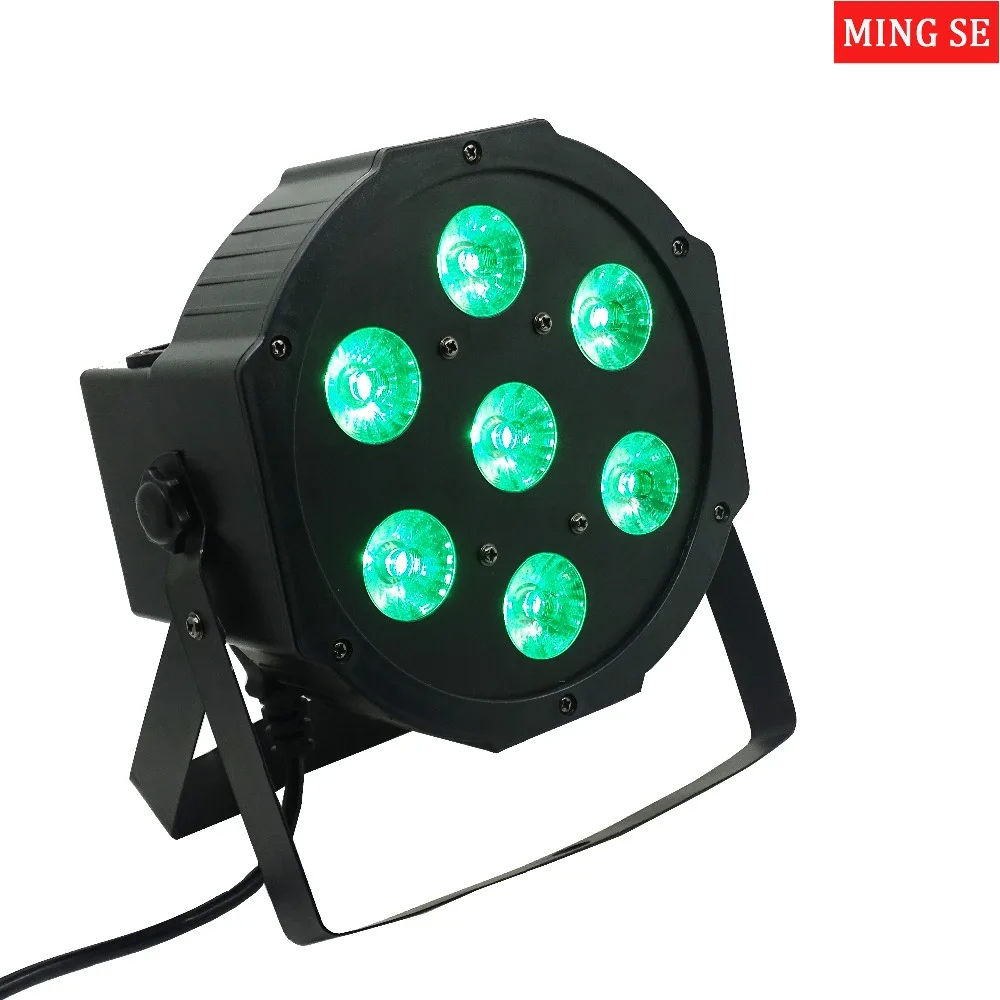 30 шт./лот 25 Угол большой объектив 7x18 Вт led Par огни RGBWA UV 6в1 плоский par led dmx512 Дискотека освещение Профессиональный Сценический dj оборудование