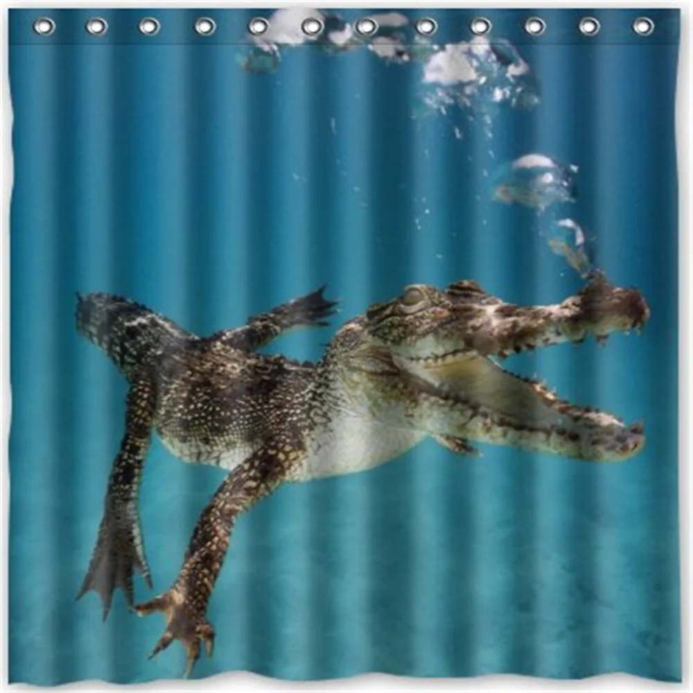

Cool design Crocodile Swims In The Sea Shower Curtain Generic Shower Curtain Liners