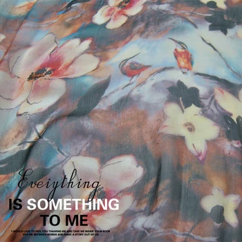 

Birds of 100% Vintage wide silk georgette thin scarves Shun Yu fold cheongsam dress cloth fabric