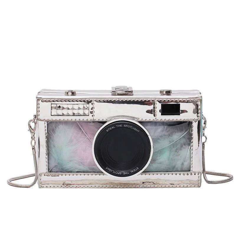 

Fashion Camera Shape Evening Bags For Women 2019 Summer PVC Transparent Women Designer's Handbags Small Female Beach Bags