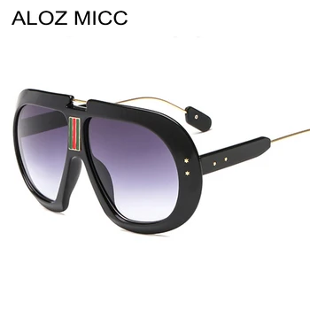 

ALOZ MICC New Oversized Square Sunglasses Women Men Brand Designer Big Flat Top Sun Glasses For Women Gradient Shade Q576