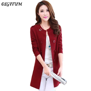 

2019 spring new Miss Han Ban sweater coat long-sleeved cardigan thin sweater long section of large size women's coat