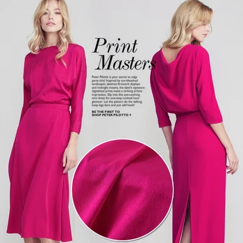 

Rose red stretch silk satin fabric 138 cm wide shirt dress silk fabric satin natural silk fabric material wholesale silk cloth
