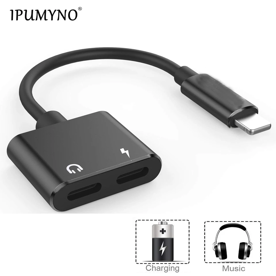 Goede 4 in 1 Adapter Voor iphone 7 8 plus X XR XS MAX 10 Voor lightning naar Dubbele Splitter Jacks Audio opladen Adapter Oortelefoon Adapter