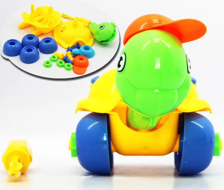Раннее Обучение Образование DIY Винт Гайка Группа установлен пластик 3d головоломка разборка черепаха детские игрушки для детей игрушки
