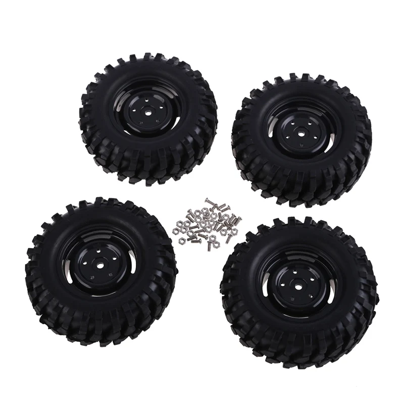 

Hight Quality 4PCS Rubber Tires Wheel Rims HPI 1:10 Off-Road Car Rock Crawler 210051 FL