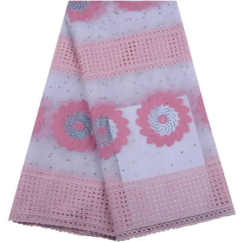 Pink Silk Milk Lace African Fabric With Rhinestones French 2019 High Quality Nigerian Tulle Fabrics S1540 | Дом и сад