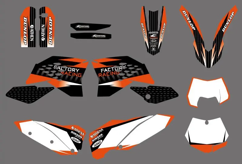 

0302 NEW STYLE TEAM GRAPHIC WITH MATCHING BACKGROUNDS FOR  SX SXF FULL SIZE MODEL 2007-2010 EXC XC FULL SIZE MODEL 2008-2011