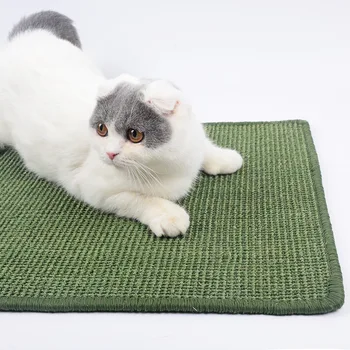 

high quality cat mat litter pet Carpet sleeping bed Sisal cats play scratch pad rubbing claws Cat food mat cat toilet litter mat